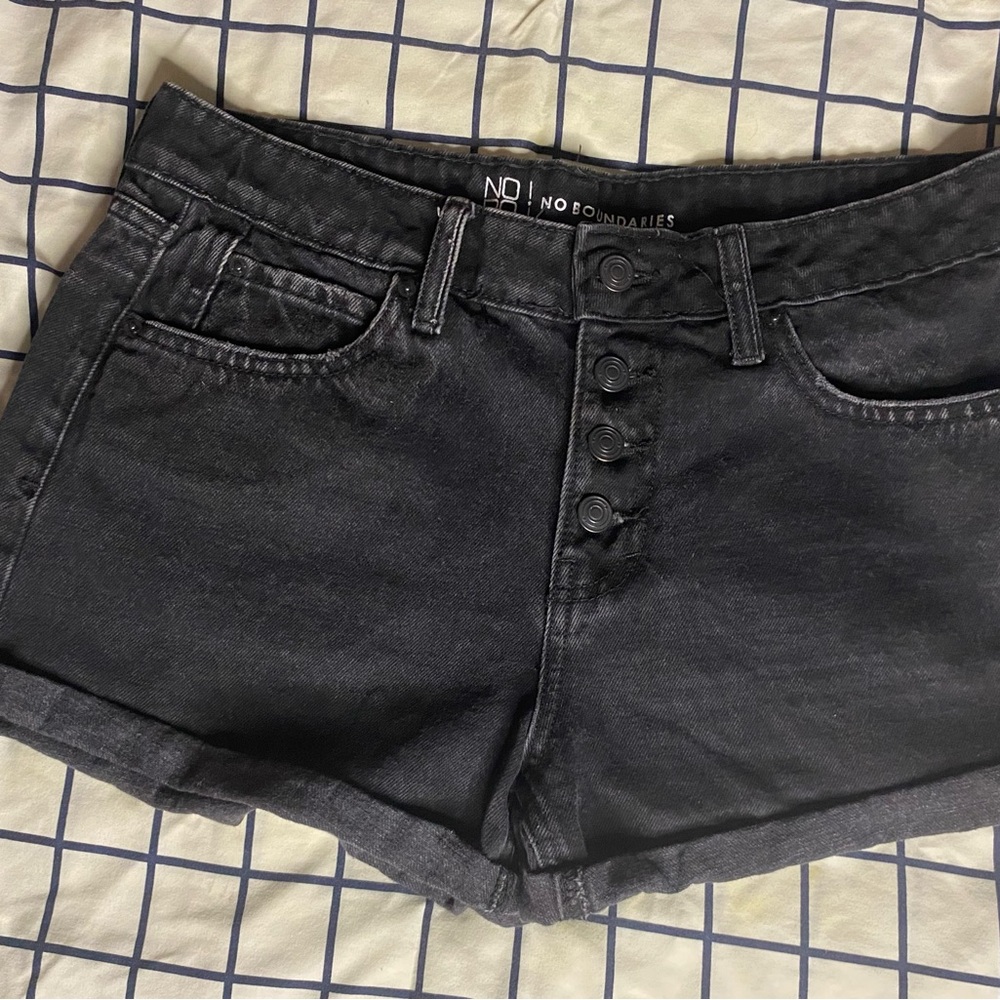 No Boundaries Charcoal Jean Shorts